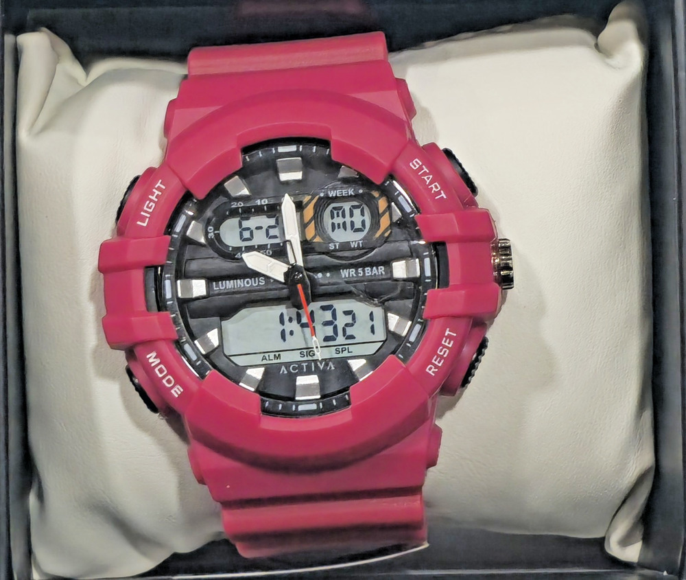 ACW496-006 Activa Pixel X Invicta 50mm Digital Red Men’s Watch New